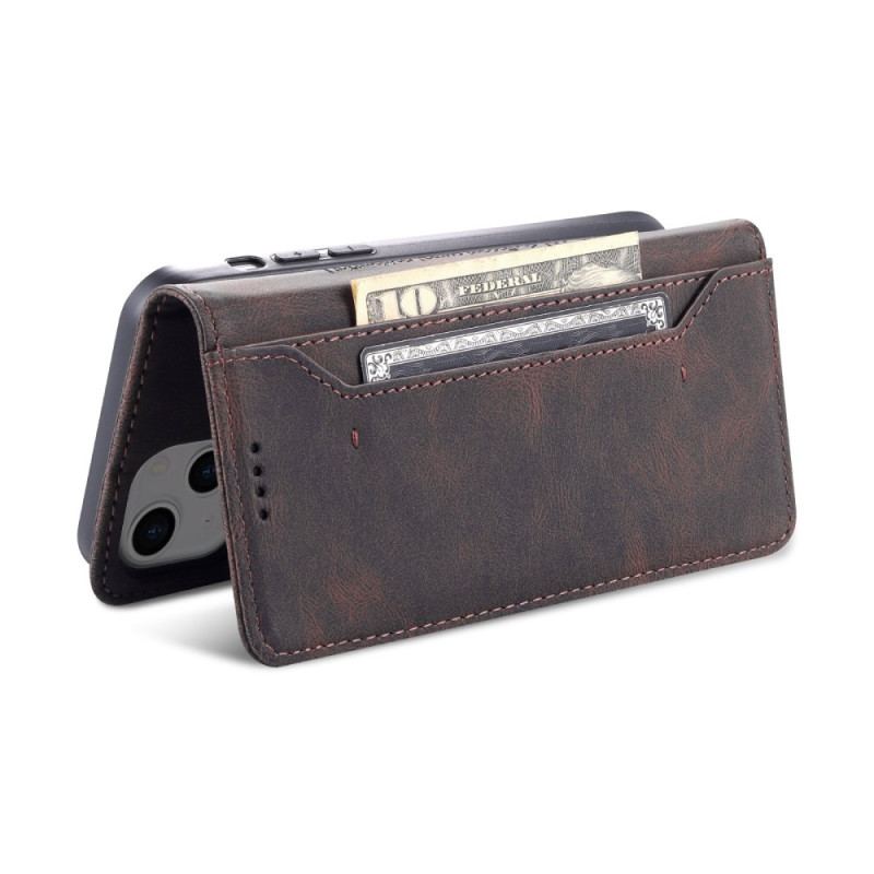 Capa De Couro Para iPhone 14 Estilo De Couro Azns