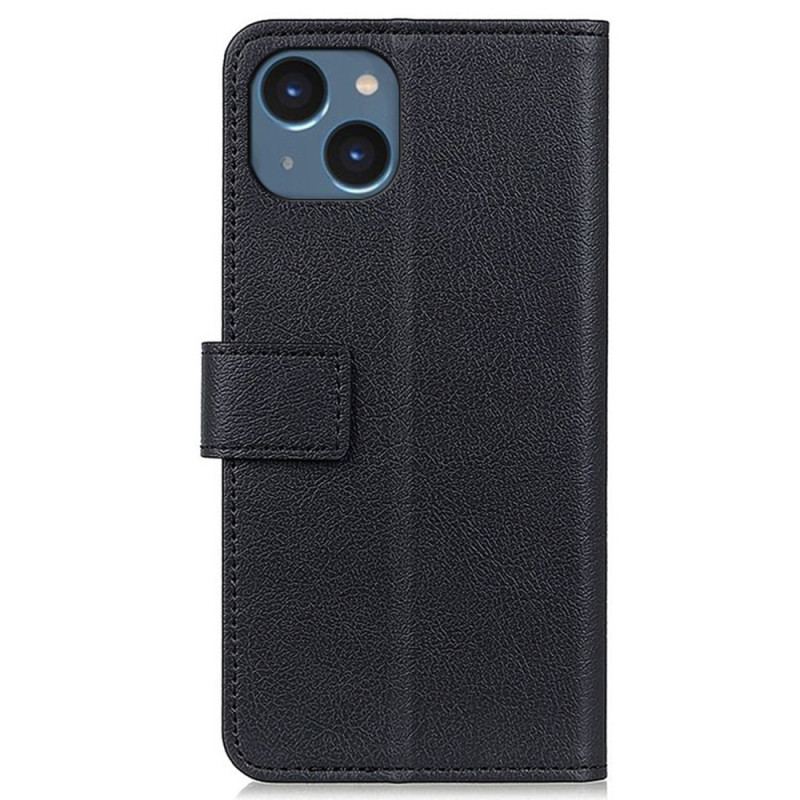 Capa De Couro Para iPhone 14 Couro Falso Clássico