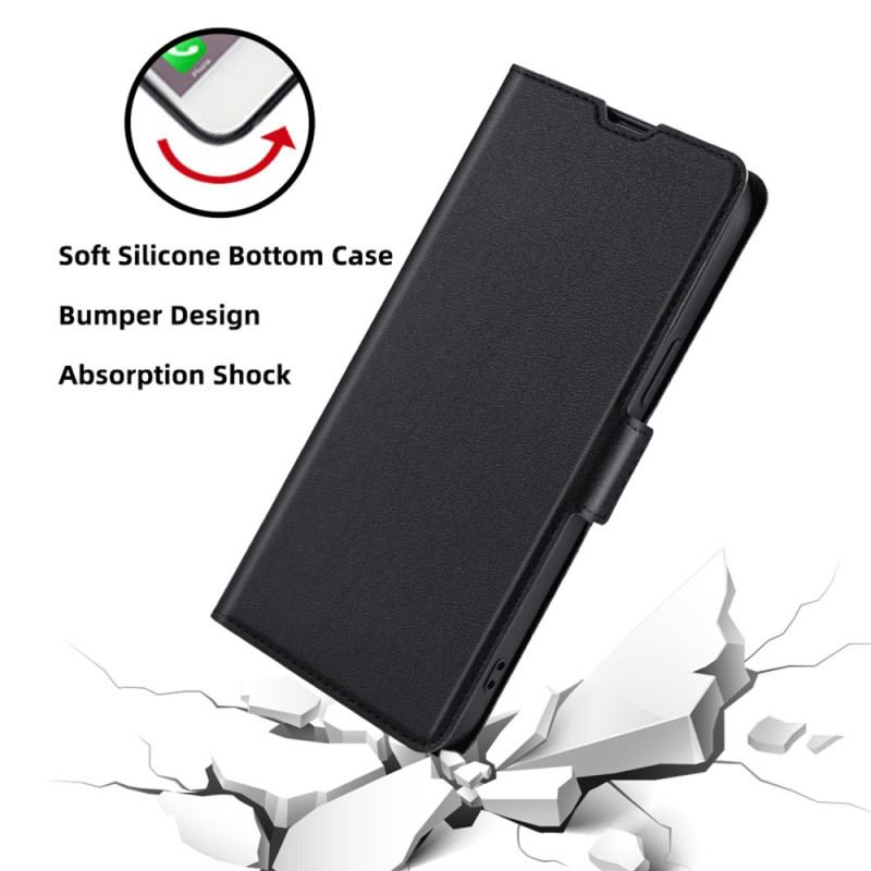 Capa De Couro Para iPhone 14 Fecho Duplo Finesse