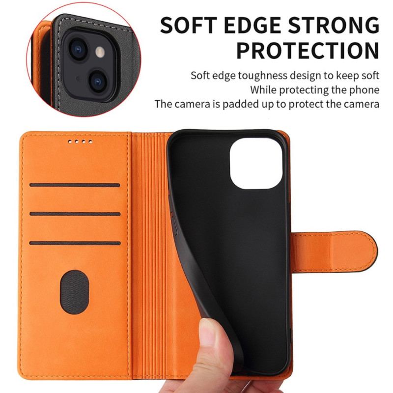 Capa Em Pele Para iPhone 14 Negócios Bicolores