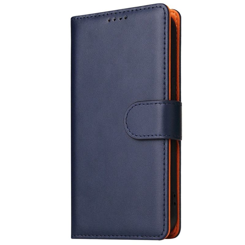 Capa Em Pele Para iPhone 14 Negócios Bicolores