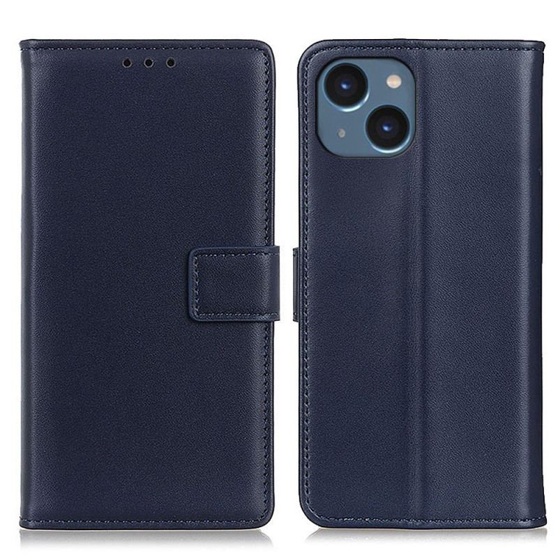 Capa Flip Para iPhone 14 Couro Sintético Liso