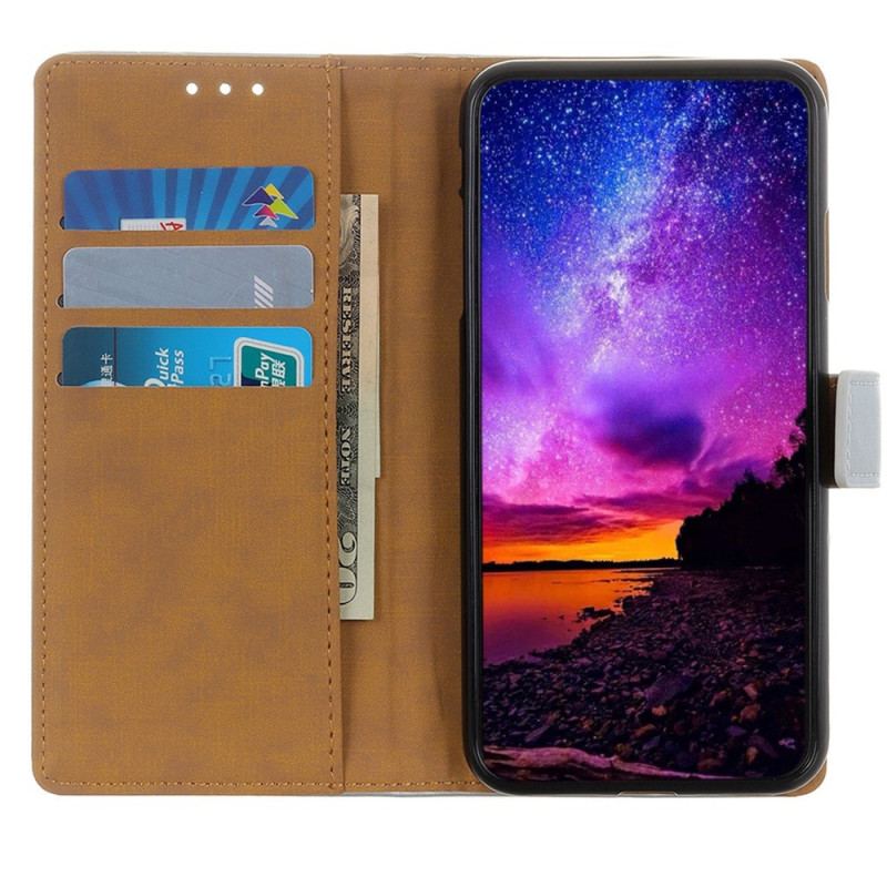 Capa Flip Para iPhone 14 Couro Sintético Liso