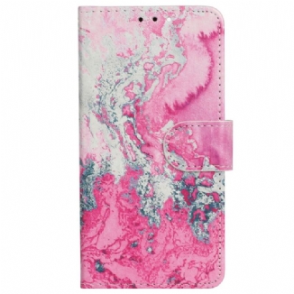 Capa Flip Para iPhone 14 Mármore