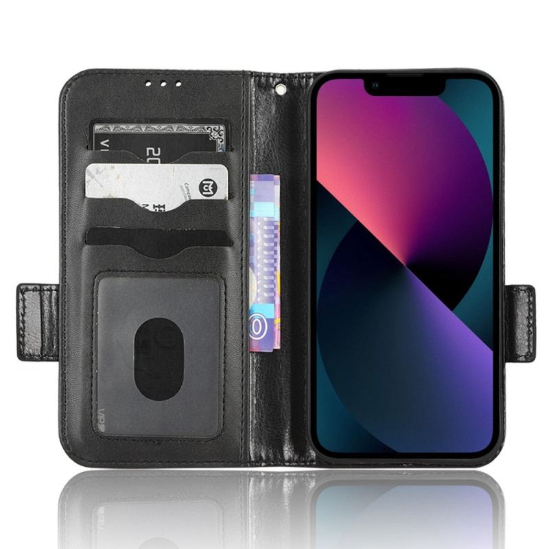Capa Folio Para iPhone 14 Triângulos Com Cordão