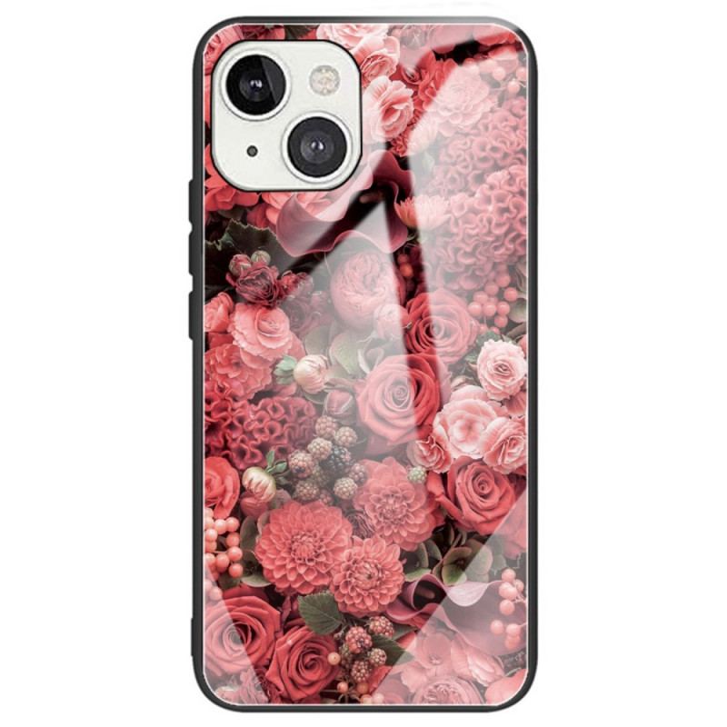 Capa Para iPhone 14 Flores De Vidro Temperado
