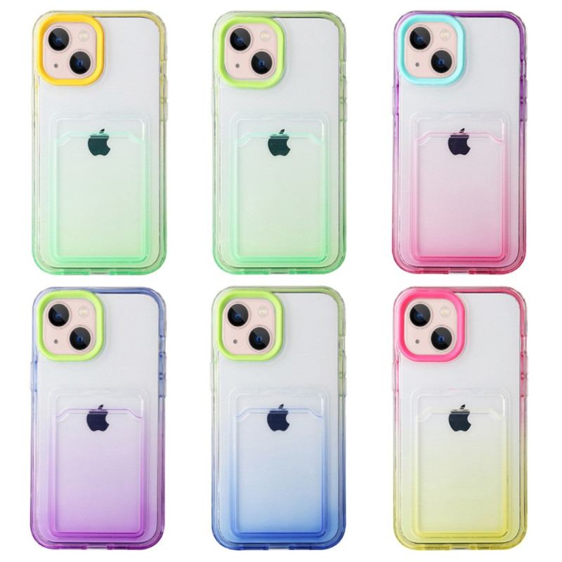 Capa Para iPhone 14 Titular Do Cartão Gradiente