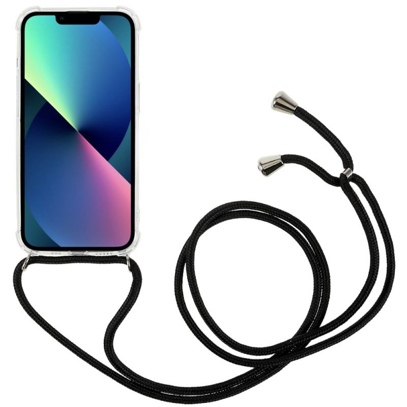 Capa Para iPhone 14 Transparente Com Cordão