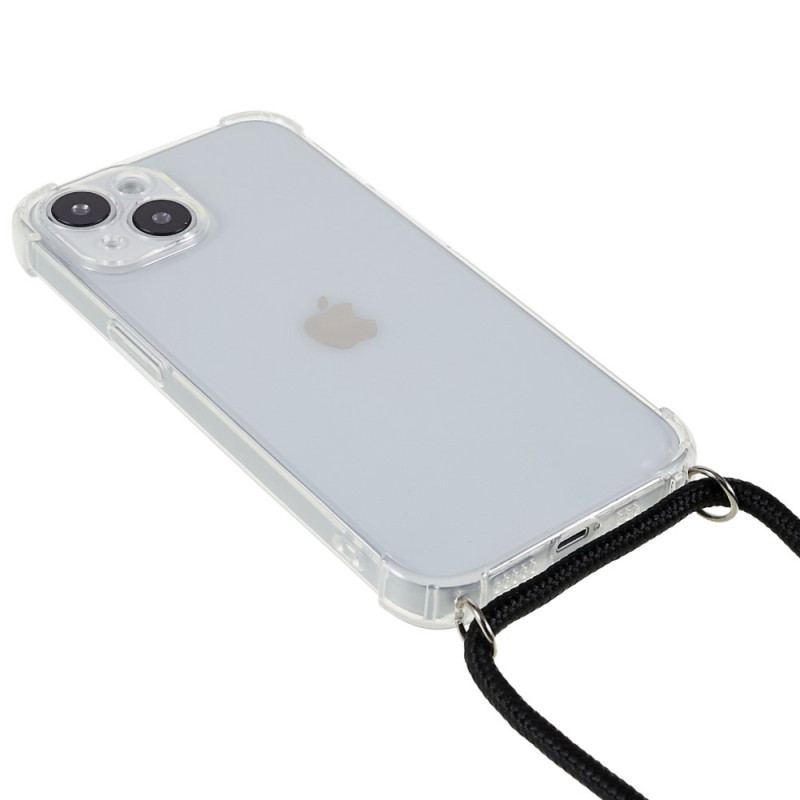 Capa Para iPhone 14 Transparente Com Cordão