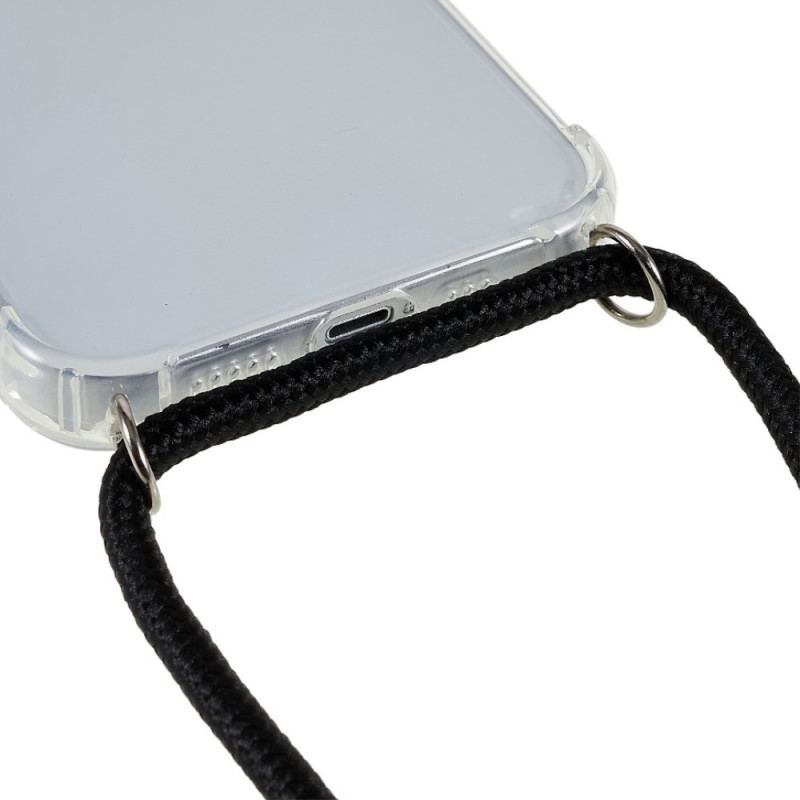 Capa Para iPhone 14 Transparente Com Cordão