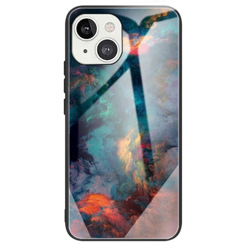 Capa Para iPhone 14 Vidro Temperado Com Padrão Aquarela