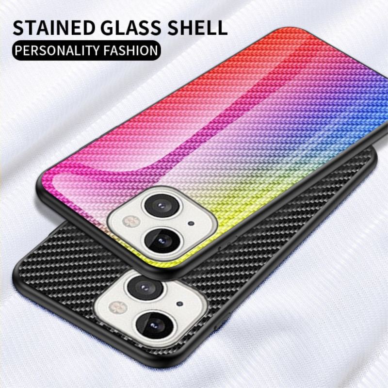 Capa Para iPhone 14 Vidro Temperado De Fibra De Carbono