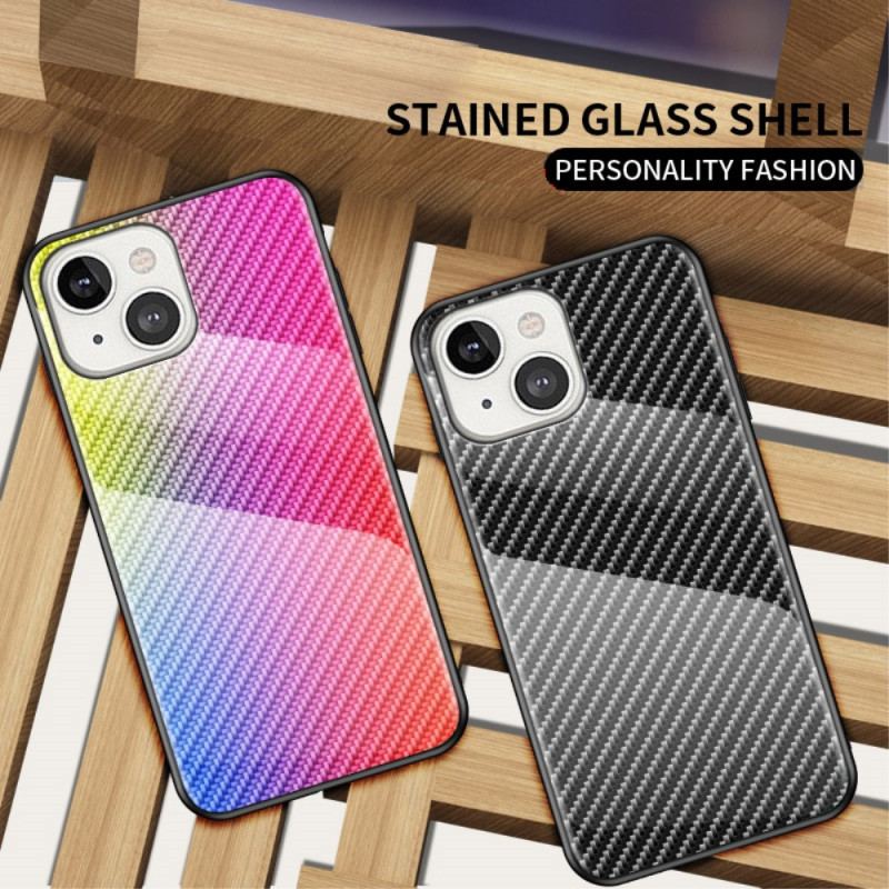 Capa Para iPhone 14 Vidro Temperado De Fibra De Carbono