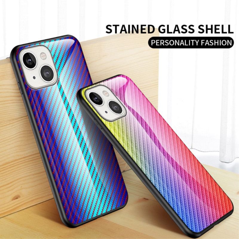 Capa Para iPhone 14 Vidro Temperado De Fibra De Carbono