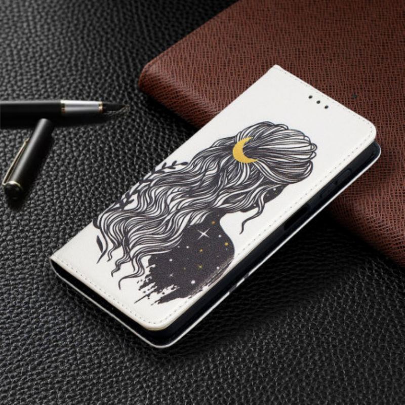 Capa De Celular Para Samsung Galaxy A32 5G Flip Cabelo Bonito