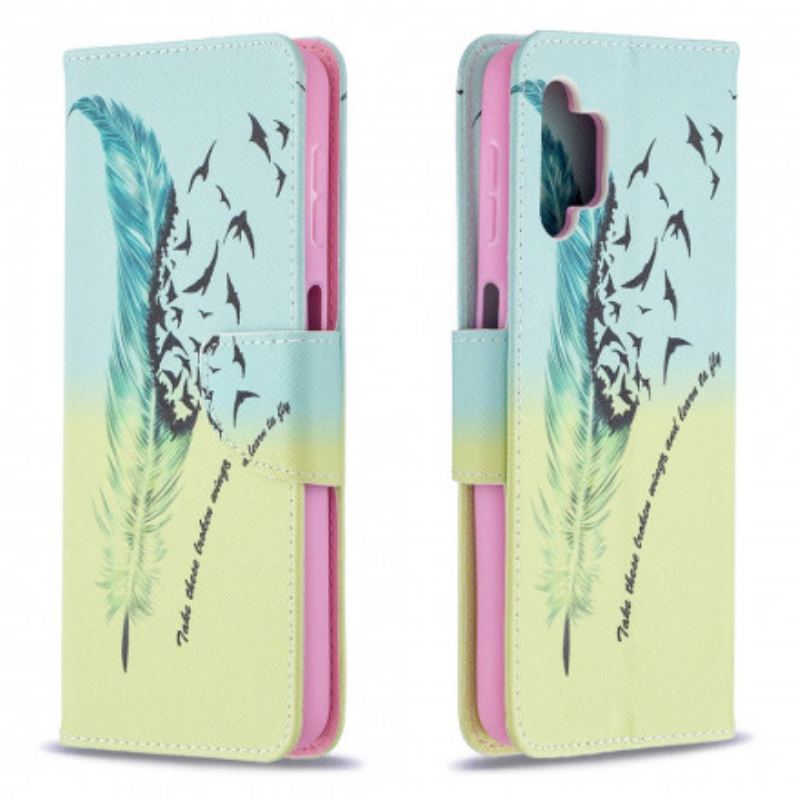 Capa De Couro Para Samsung Galaxy A32 5G Aprender A Voar