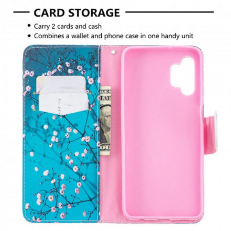 Capa De Couro Para Samsung Galaxy A32 5G Árvore Florida