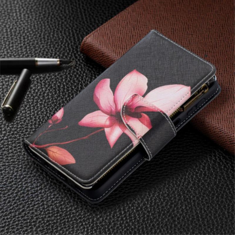 Capa De Couro Para Samsung Galaxy A32 5G Bolso Com Zíper Flor