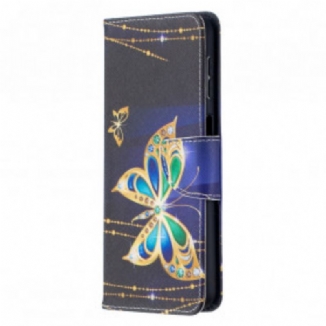 Capa De Couro Para Samsung Galaxy A32 5G Borboletas Reis
