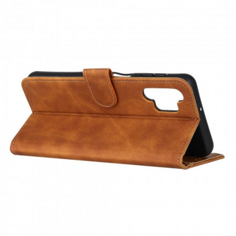 Capa De Couro Para Samsung Galaxy A32 5G Efeito Couro Vintage Khazneh