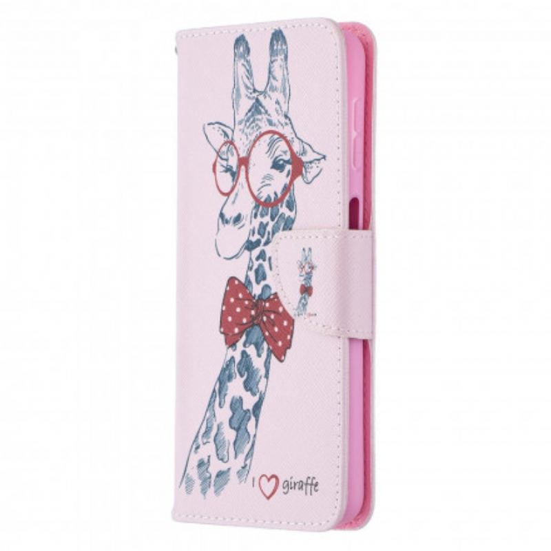 Capa De Couro Para Samsung Galaxy A32 5G Girafa Inteligente