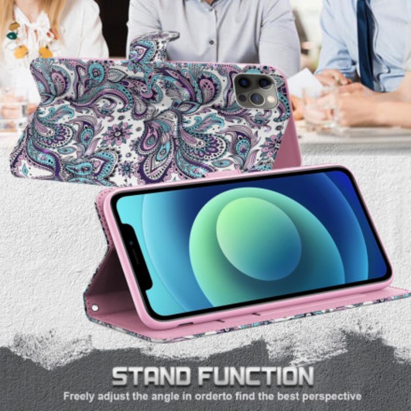 Capa De Couro Para Samsung Galaxy A32 5G Padrões De Flores De Ponto De Luz