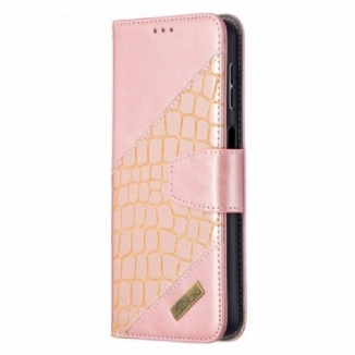 Capa Em Pele Para Samsung Galaxy A32 5G Pele Clássica De Crocodilo
