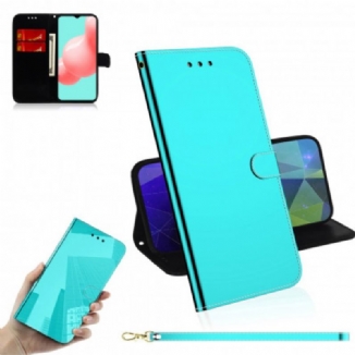 Capa Flip Para Samsung Galaxy A32 5G Capa De Espelho De Couro Sintético