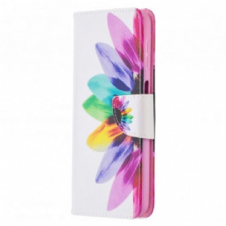 Capa Flip Para Samsung Galaxy A32 5G Flor Aquarela