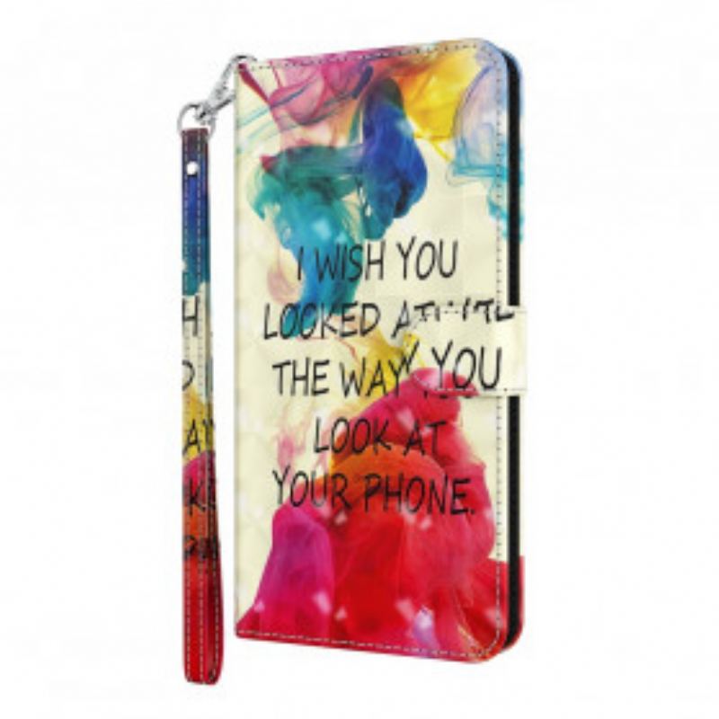 Capa Flip Para Samsung Galaxy A32 5G Ponto De Luz Que Desejo Com Cordão