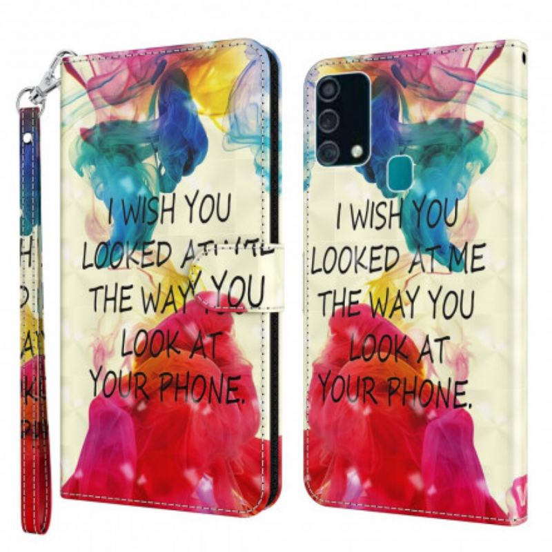 Capa Flip Para Samsung Galaxy A32 5G Ponto De Luz Que Desejo Com Cordão