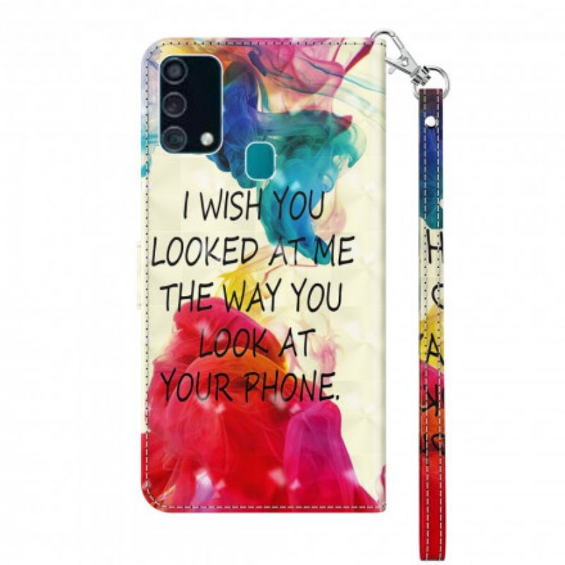Capa Flip Para Samsung Galaxy A32 5G Ponto De Luz Que Desejo Com Cordão