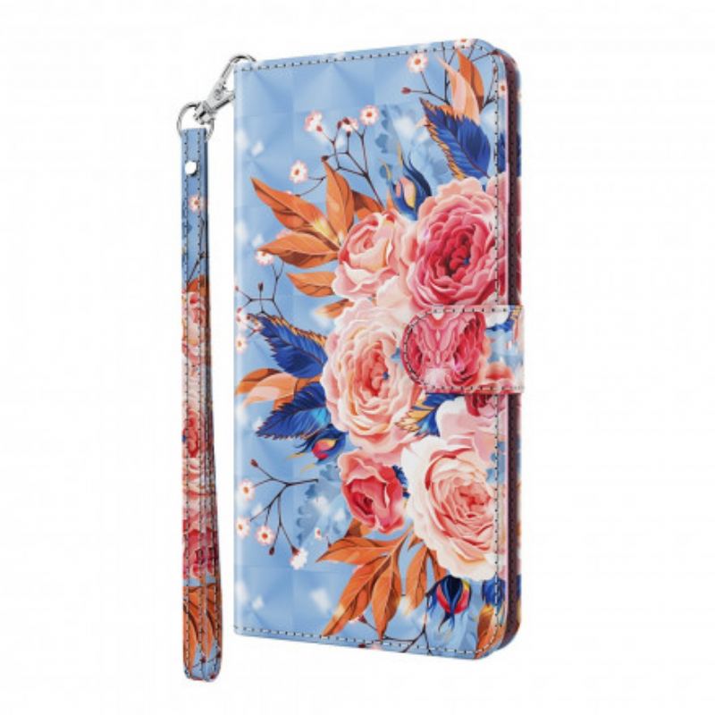 Capa Flip Para Samsung Galaxy A32 5G Ponto De Luz Romântico Com Cordão