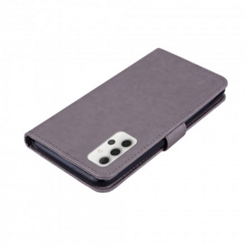 Capa Folio Para Samsung Galaxy A32 5G Coruja Mandala E Cordão