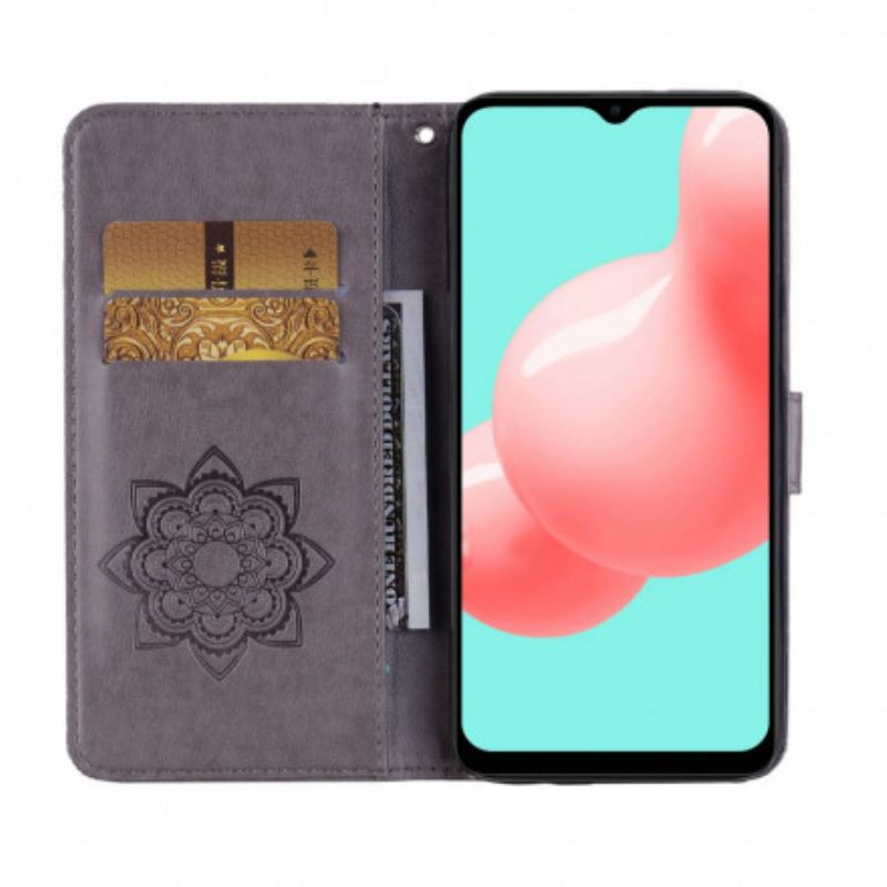 Capa Folio Para Samsung Galaxy A32 5G Coruja Mandala E Cordão