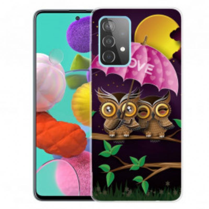 Capa Para Samsung Galaxy A32 5G Corujas Flexíveis Do Amor