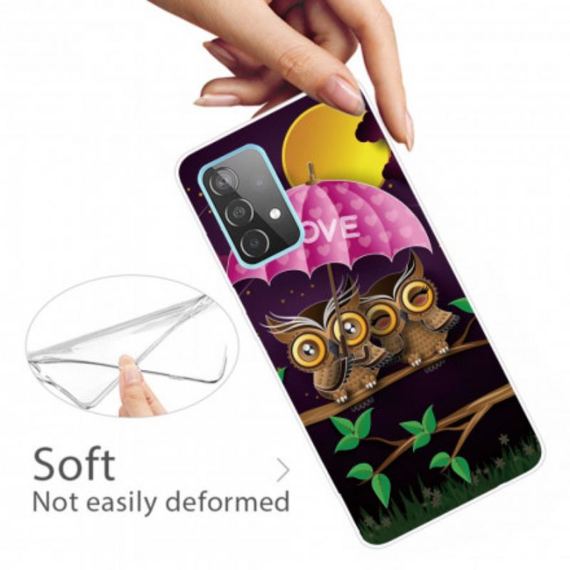 Capa Para Samsung Galaxy A32 5G Corujas Flexíveis Do Amor