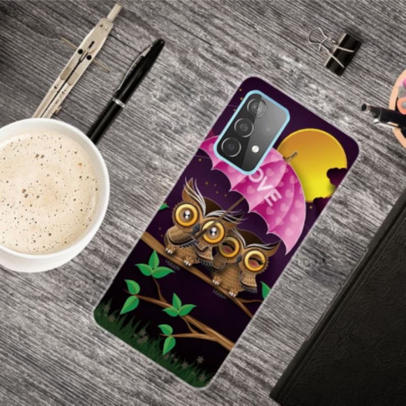 Capa Para Samsung Galaxy A32 5G Corujas Flexíveis Do Amor