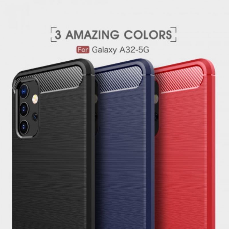 Capa Para Samsung Galaxy A32 5G Fibra De Carbono Escovada