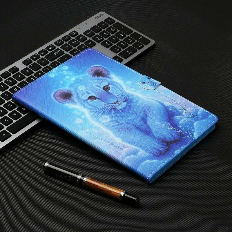 Capa De Couro Para Samsung Galaxy Tab S8 / Tab S7 Bebê Tigre
