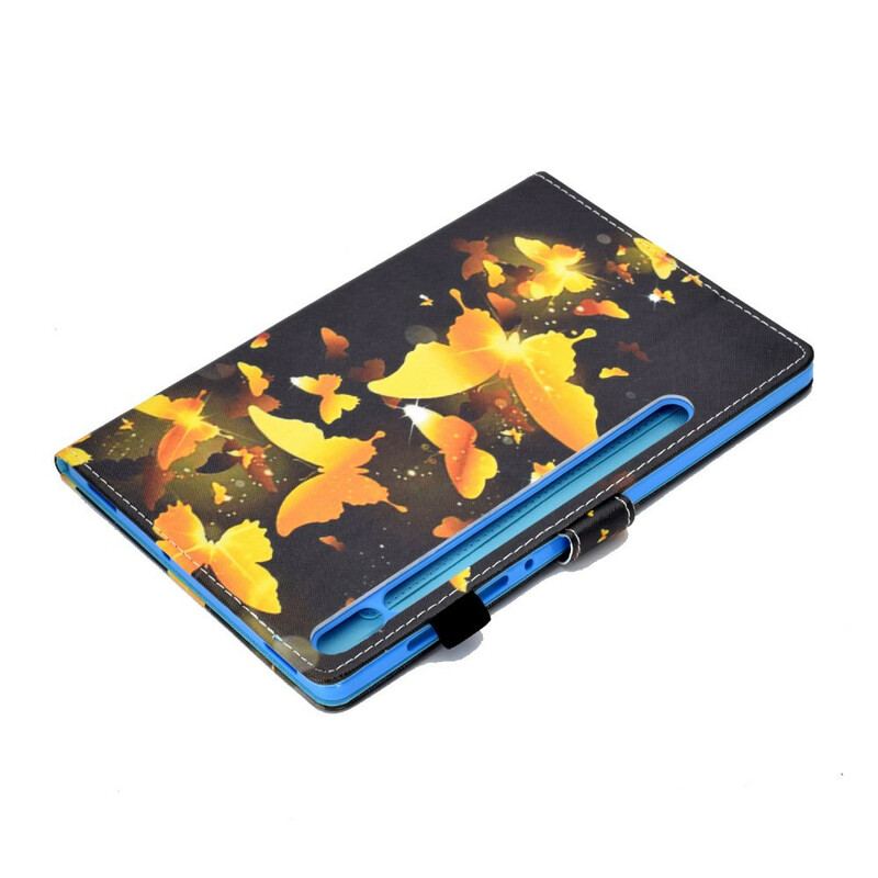 Capa De Couro Para Samsung Galaxy Tab S8 / Tab S7 Borboletas Únicas