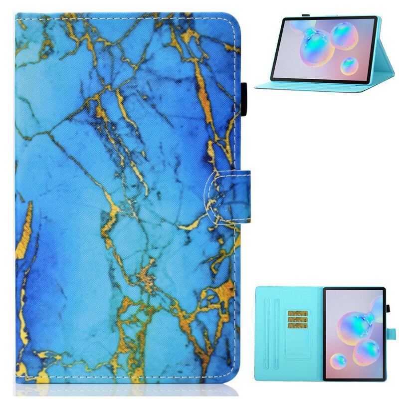 Capa De Couro Para Samsung Galaxy Tab S8 / Tab S7 Estilo De Mármore