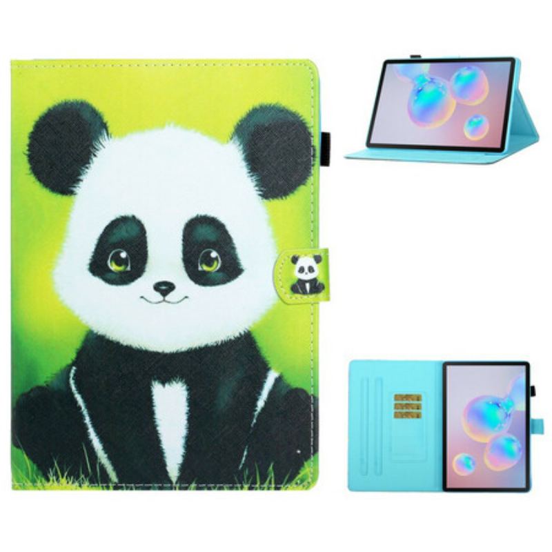 Capa De Couro Para Samsung Galaxy Tab S8 / Tab S7 Panda Fofo