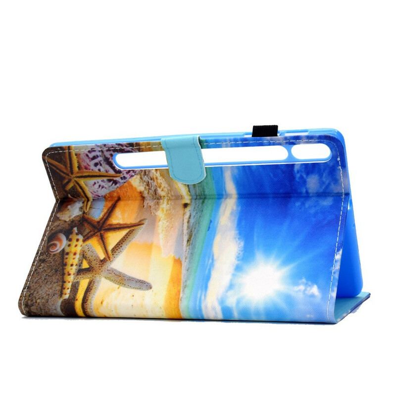 Capa Em Pele Para Samsung Galaxy Tab S8 / Tab S7 Praia Divertida