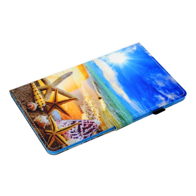 Capa Em Pele Para Samsung Galaxy Tab S8 / Tab S7 Praia Divertida