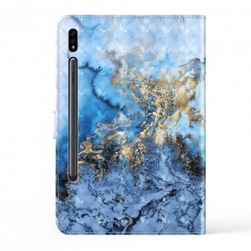 Capa Flip Para Samsung Galaxy Tab S8 / Tab S7 Couro Sintético Mar