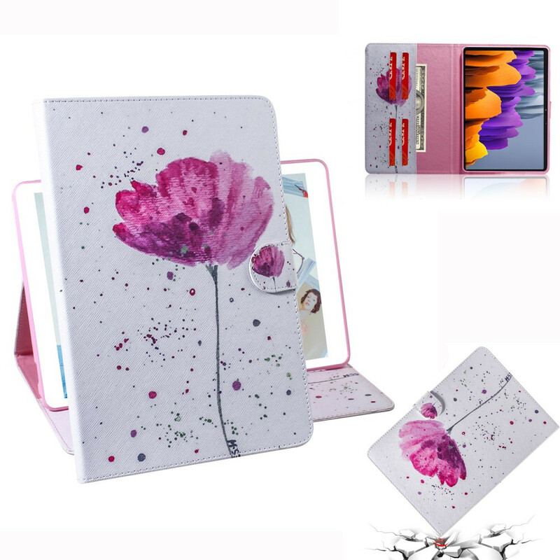 Capa Capa Flip Para Samsung Galaxy Tab S8 / Tab S7 Papoula