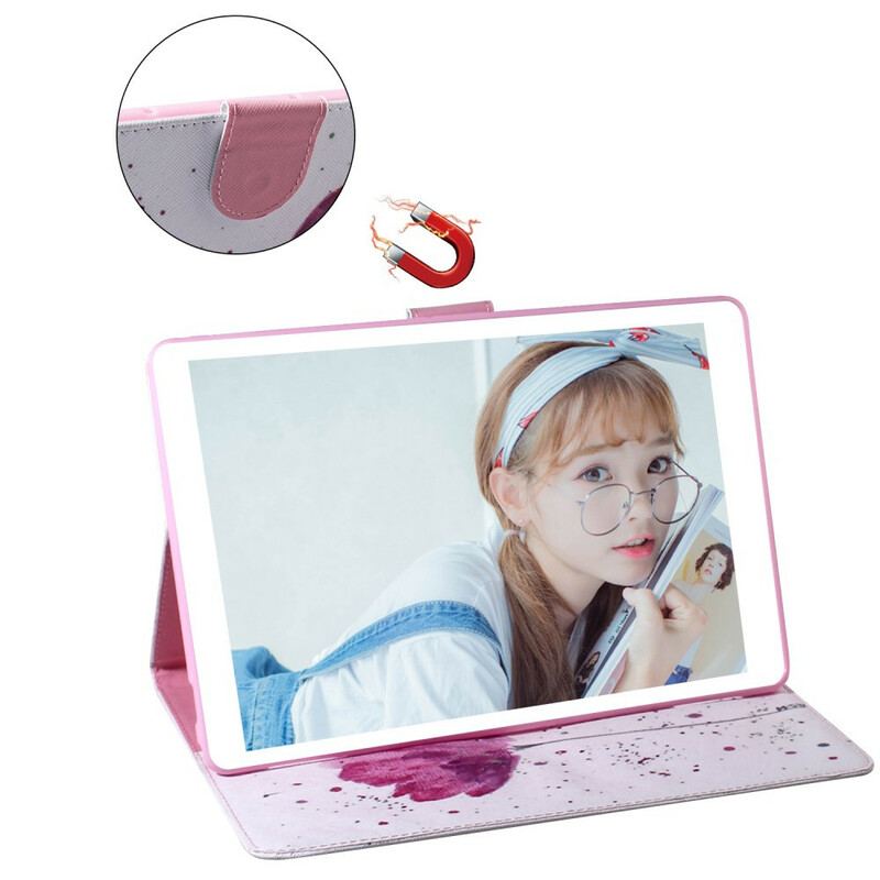 Capa Capa Flip Para Samsung Galaxy Tab S8 / Tab S7 Papoula
