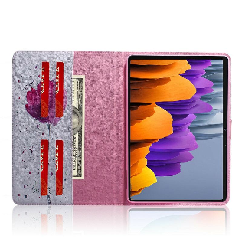 Capa Capa Flip Para Samsung Galaxy Tab S8 / Tab S7 Papoula