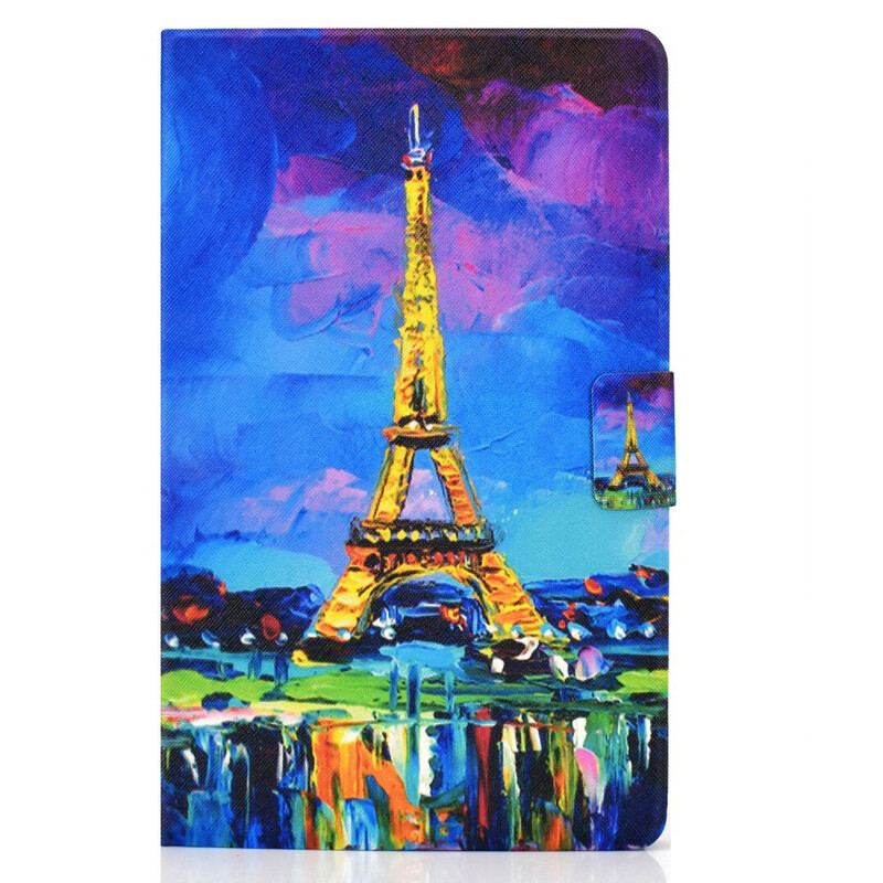 Capa Flip Para Samsung Galaxy Tab S8 / Tab S7 Torre Eiffel